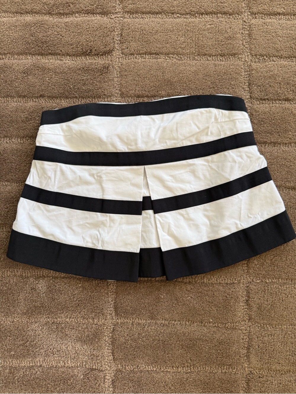 Maeve by Anthropologie Black and White Striped Pleated Shirt